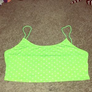 Like green polka dot crop top